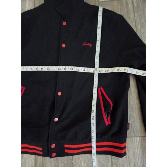 Disney x Forever 21 Mickey Mouse Button up Black Varsity Bomber Jacket Size XL - Picture 3 of 14